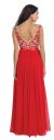 Floral Embroidered Mesh Bodice Long Formal Prom Dress back